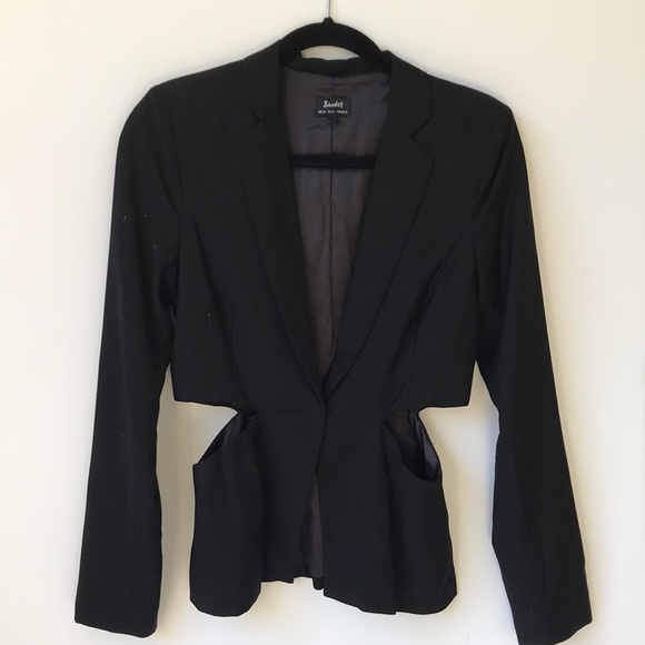 Bardot Elegant Black Cutout Blazer - Picture 4 of 8